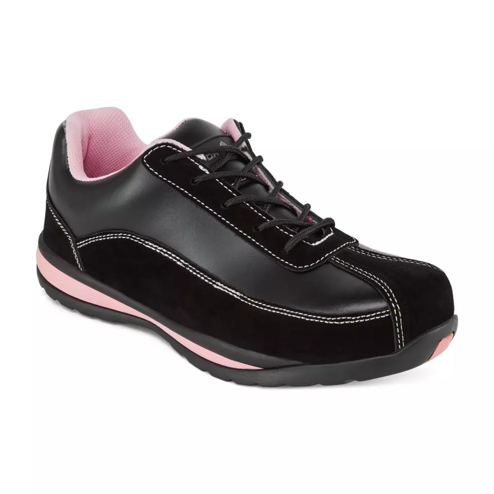 Portwest FW39BPR, Steelite Women's Safety Trainer S1P HRO, Black/Pink, image 2, gallery thumbnail