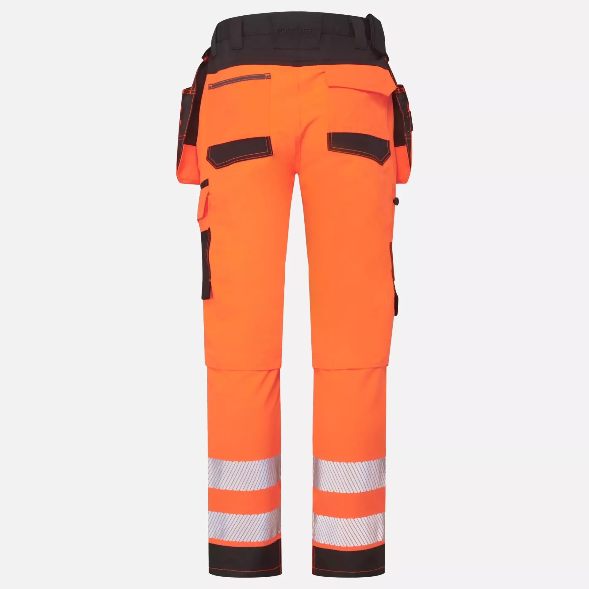 Portwest DX454OBR, DX4 Hi-Vis Detachable Holster Pocket Craft Trousers, Orange/Black, image 2