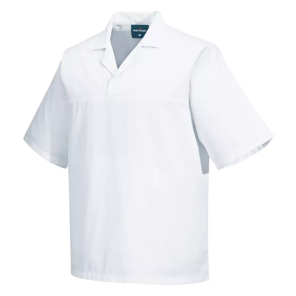 Portwest 2209WHR, Baker's No Pocket Shirt S/S, White, image 3, gallery thumbnail