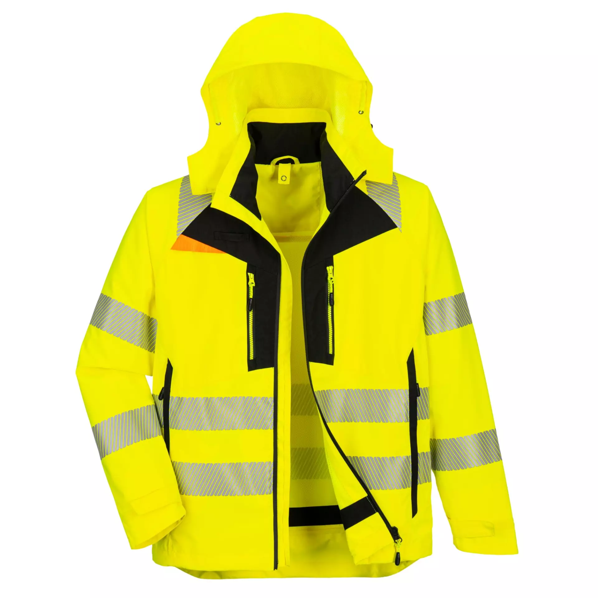 Portwest DX466YBR, DX4 Hi-Vis 4-in-1 Jacket, Yellow/Black