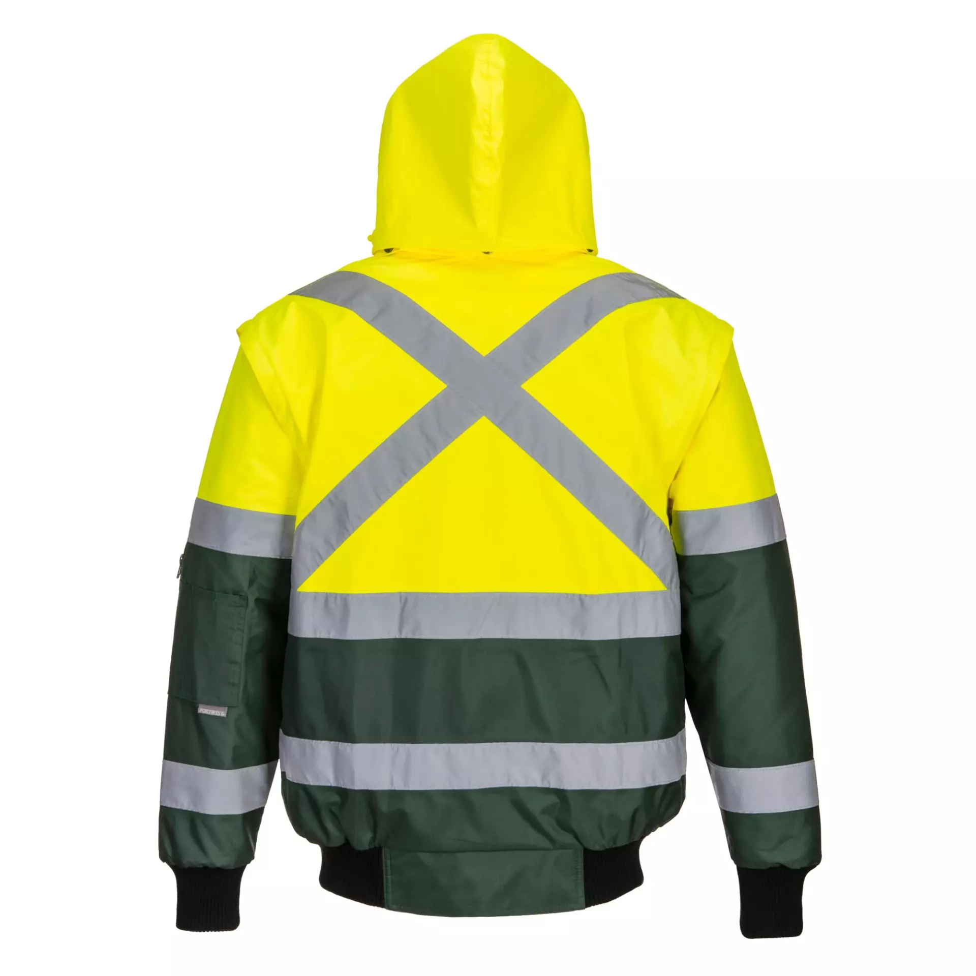 Portwest C565YGR, Warnschutz 3-in-1 X-Rücken Kontrast Pilotjacke, Gelb/Grün, image 2