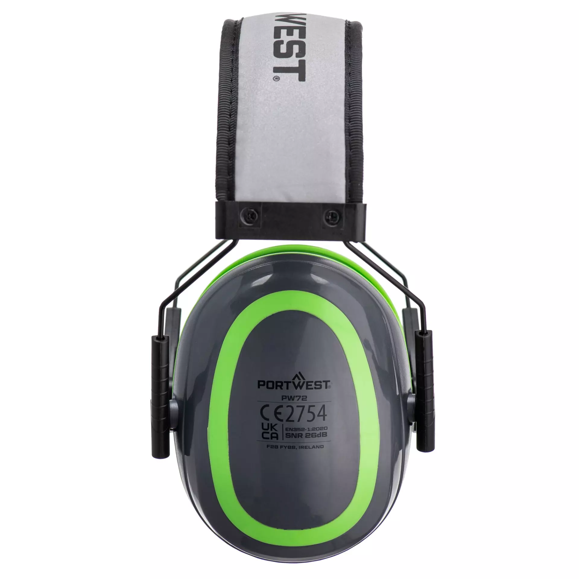 Portwest PW72GGN, HV Extreme Ear Defenders Low, Grey/Green, image 2