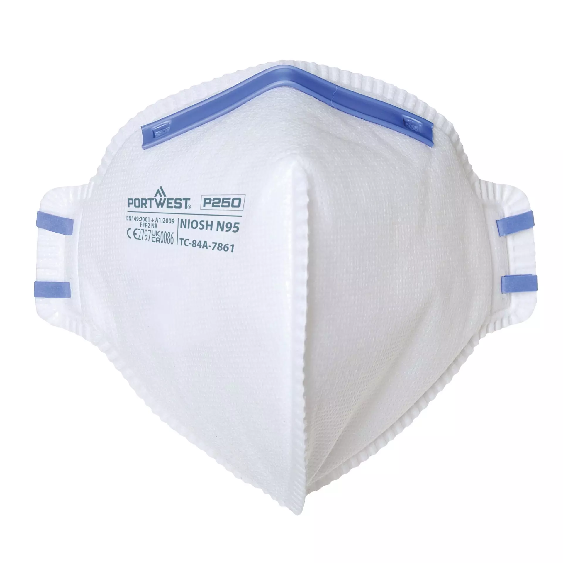 Portwest P250WHR, FFP2 Fold Flat Respirator, White, image 1