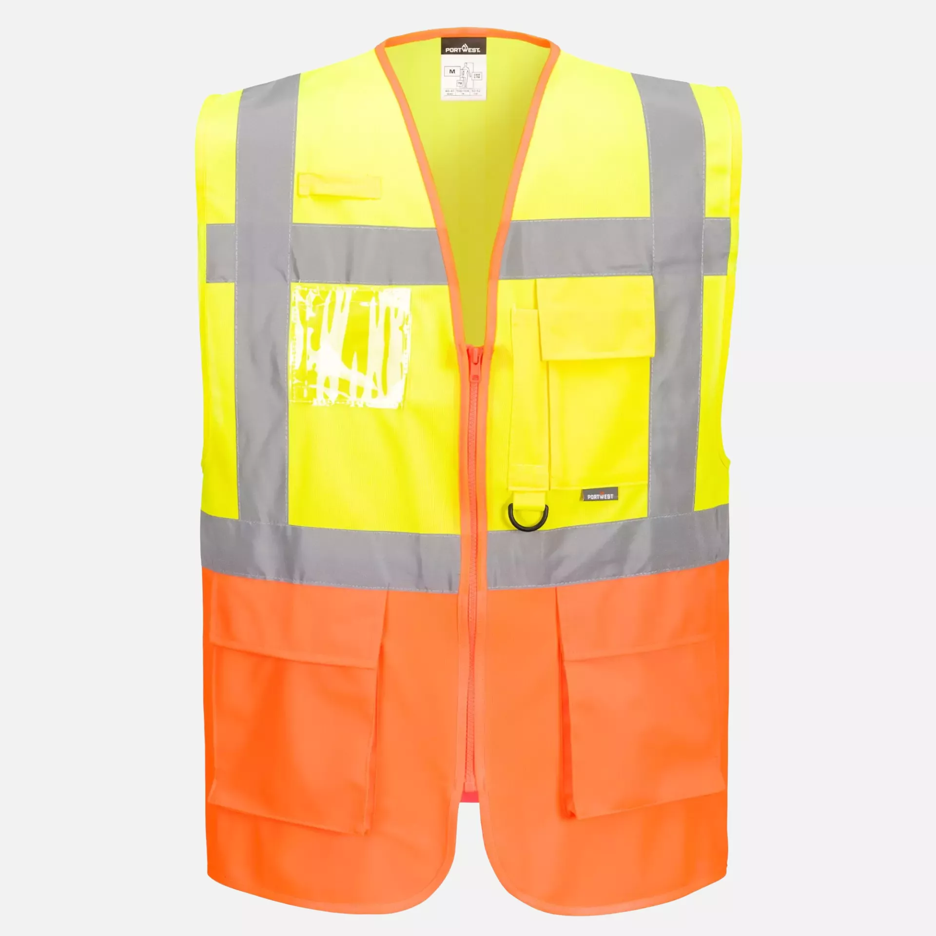 Portwest S376YOR, Prague Hi-Vis Executive Vest, Yellow/Orange, image 1