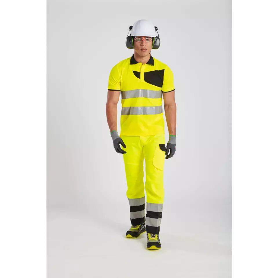 Portwest PW212OBR, PW2 Hi-Vis Cotton Comfort Polo Shirt S/S, Orange/Black, image 5, gallery thumbnail