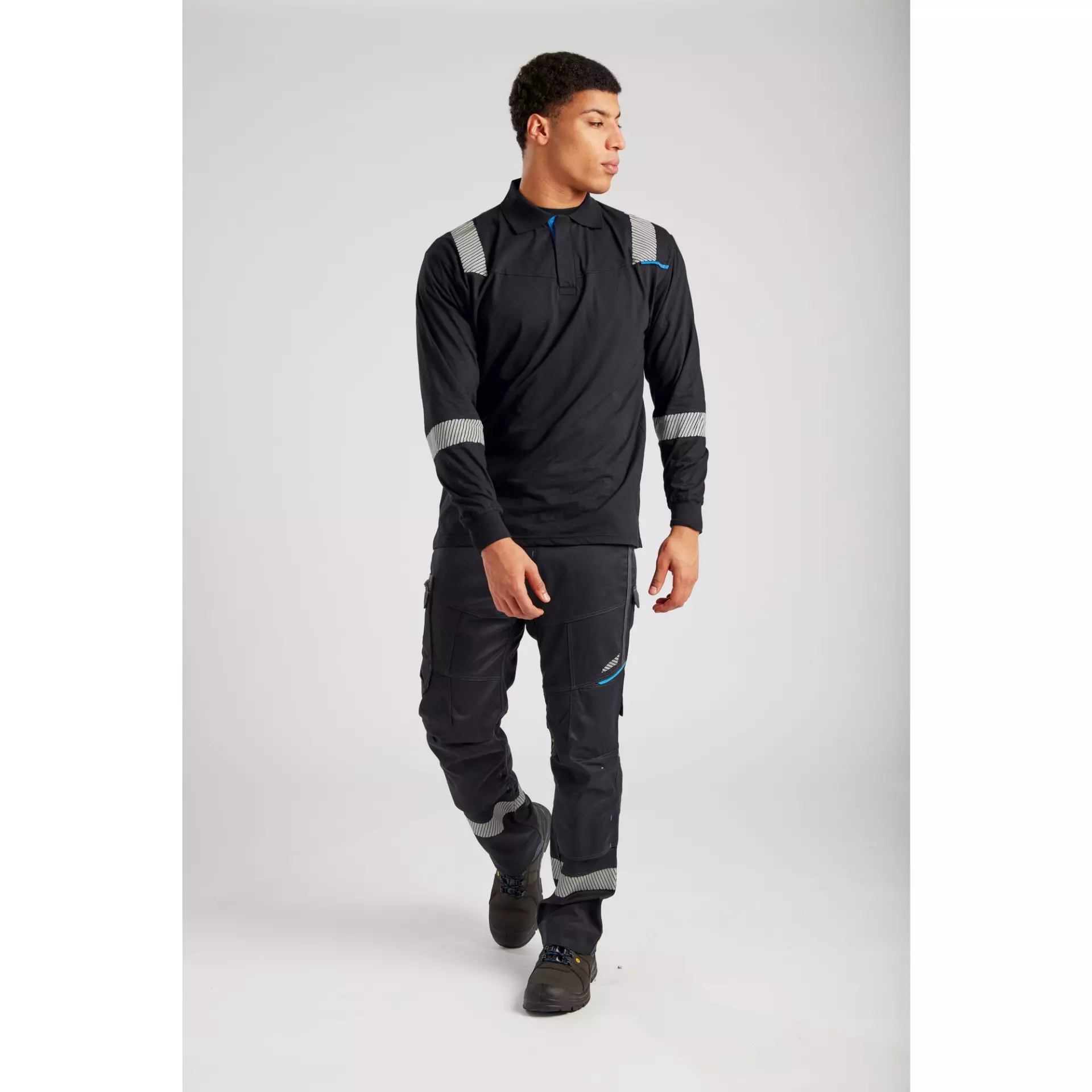 Portwest FR711BKR, WX3 FR Modaflame Long Sleeve Polo, Black, image 4