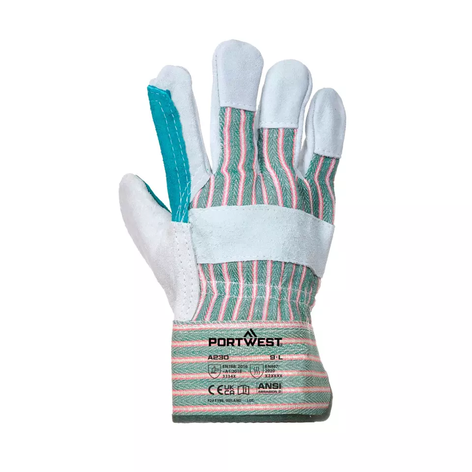 Portwest A230GRR, Double Palm Rigger Glove, Grey, image 1, gallery thumbnail