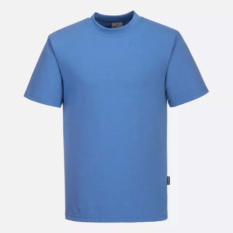 Portwest AS20HBR, Anti-Static ESD T-Shirt S/S, Hamilton Blue, image 1, gallery thumbnail