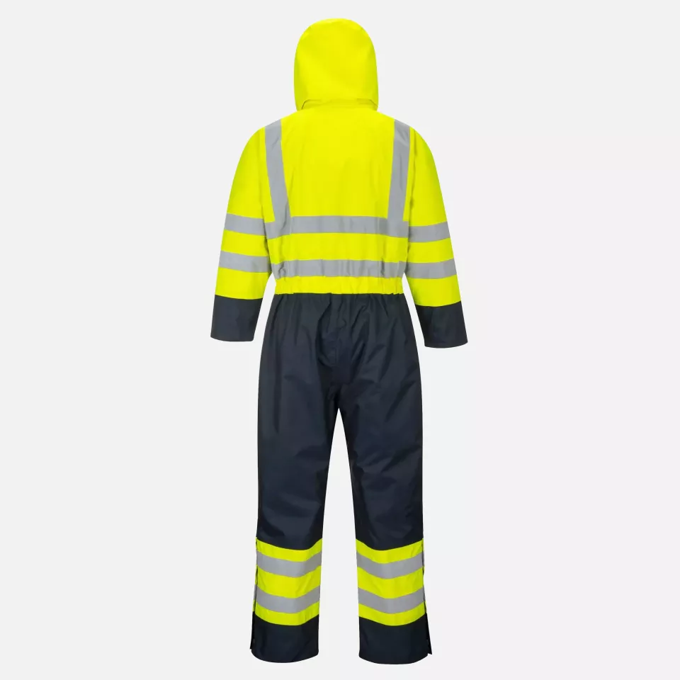 Portwest S485YNR, Hi-Vis Contrast Winter Coverall, Yellow/Navy, image 2, gallery thumbnail