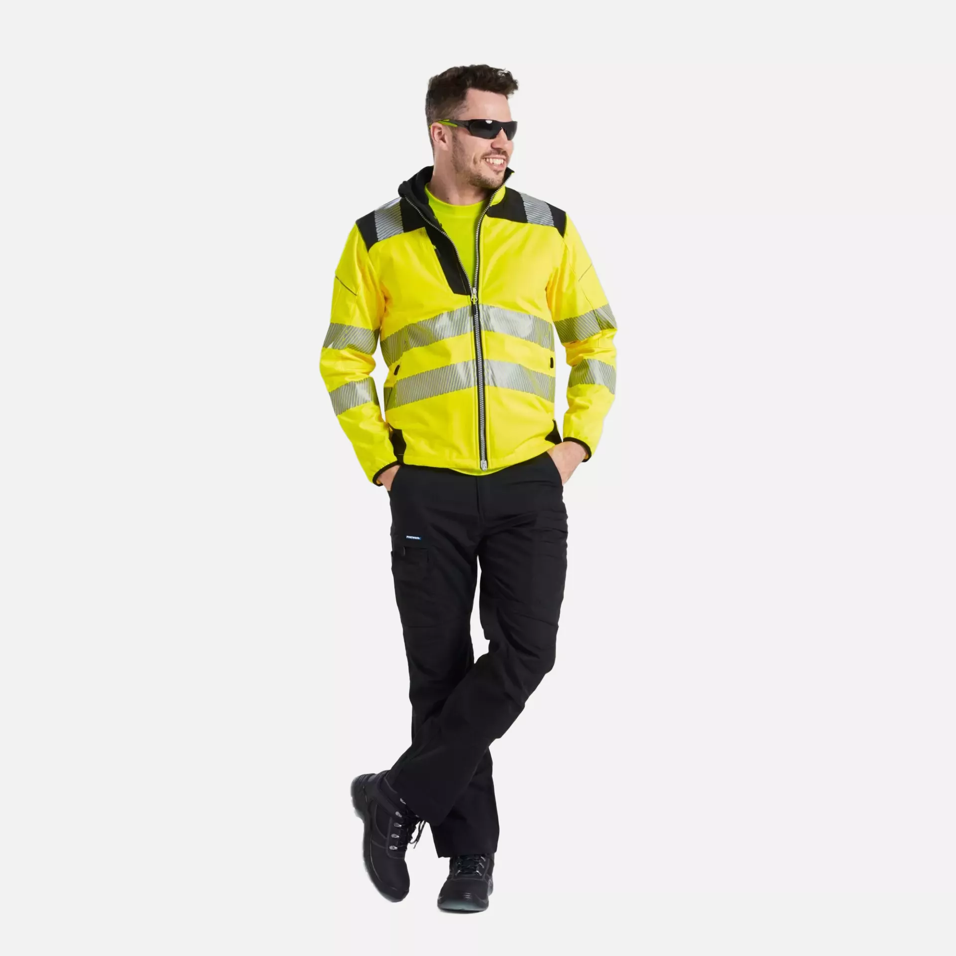Portwest T402YBR, PW3 Hi-Vis Softshelljacke (3L), Gelb/Schwarz, image 4