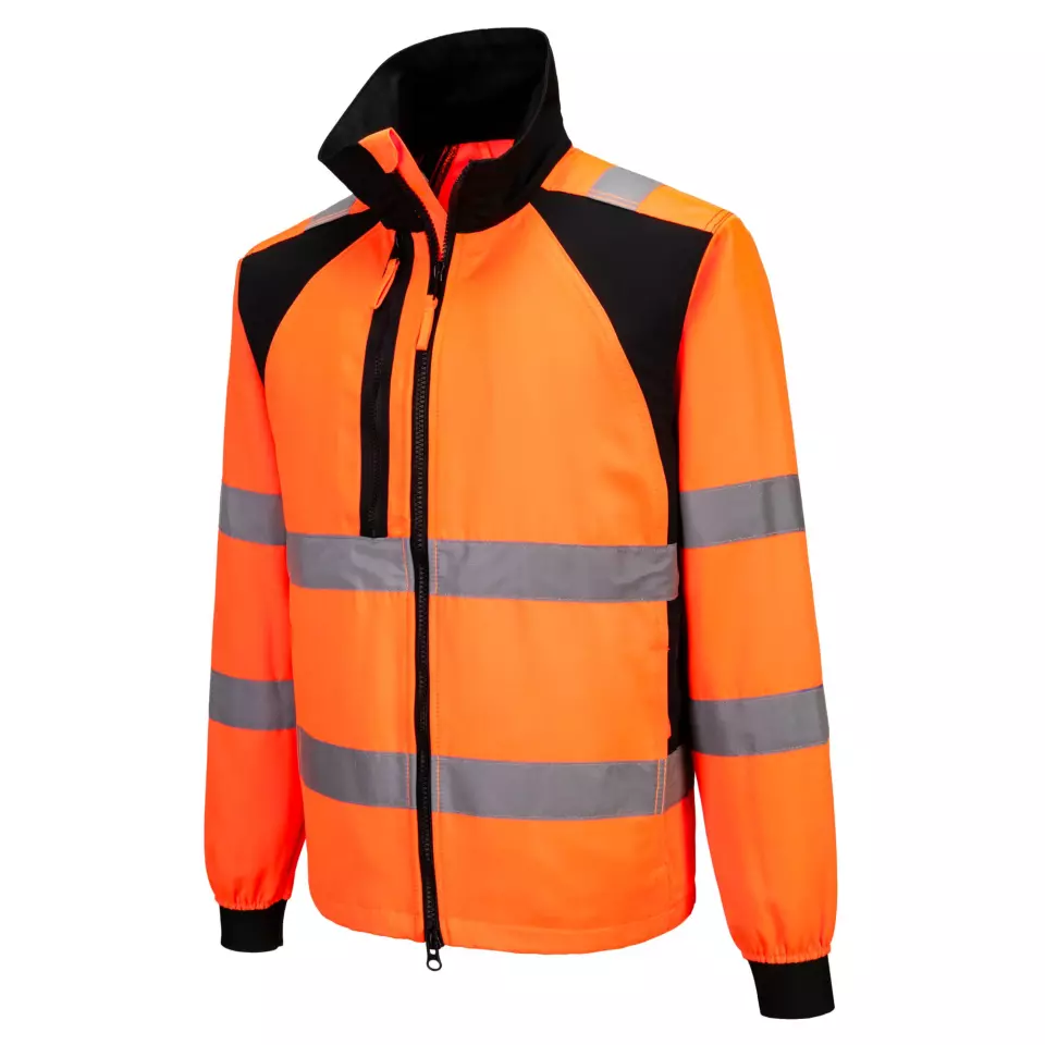 Portwest CD861OBR, WX2 Eco Hi-Vis Work Jacket, Orange/Black, image 3, gallery thumbnail
