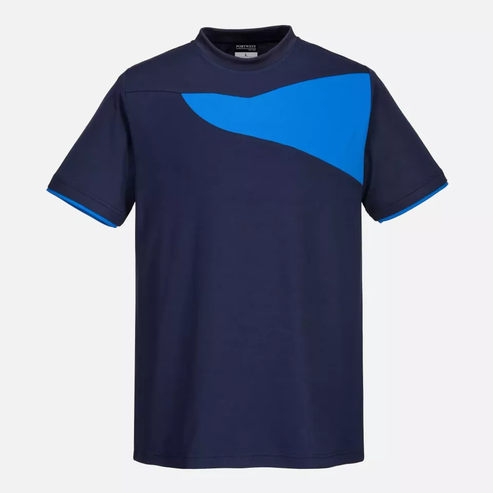 Portwest PW211NRR, PW2 Cotton Comfort T-Shirt S/S, Navy/Royal, image 1, gallery thumbnail