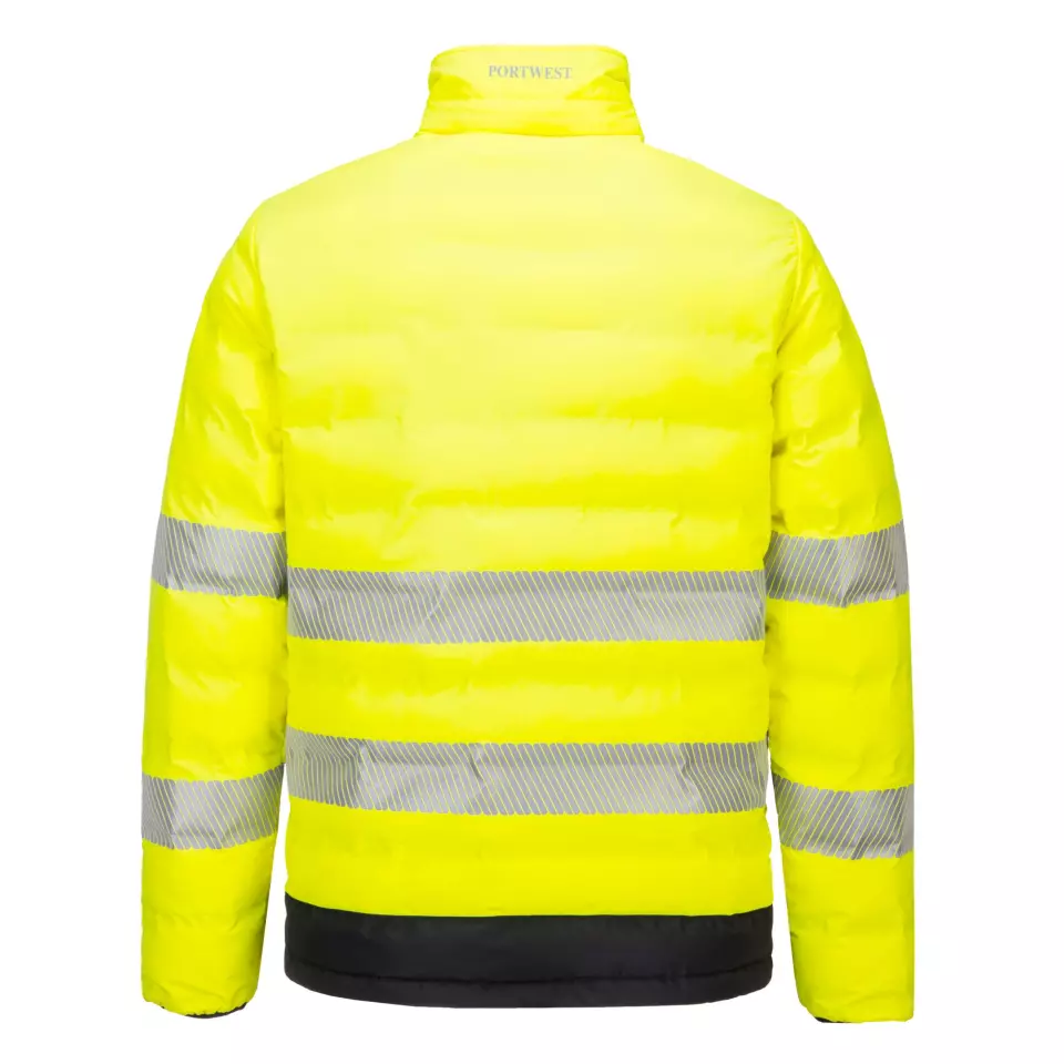 Portwest S548YBR, Hi-Vis Ultrasonic Heated Tunnel Jacket, Yellow/Black, image 4, gallery thumbnail
