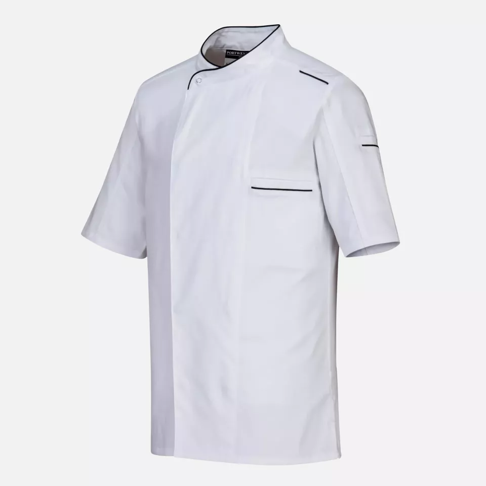 Portwest C735WHR, Chef's MeshAir Pro Surrey Jacket S/S, White, image 3, gallery thumbnail