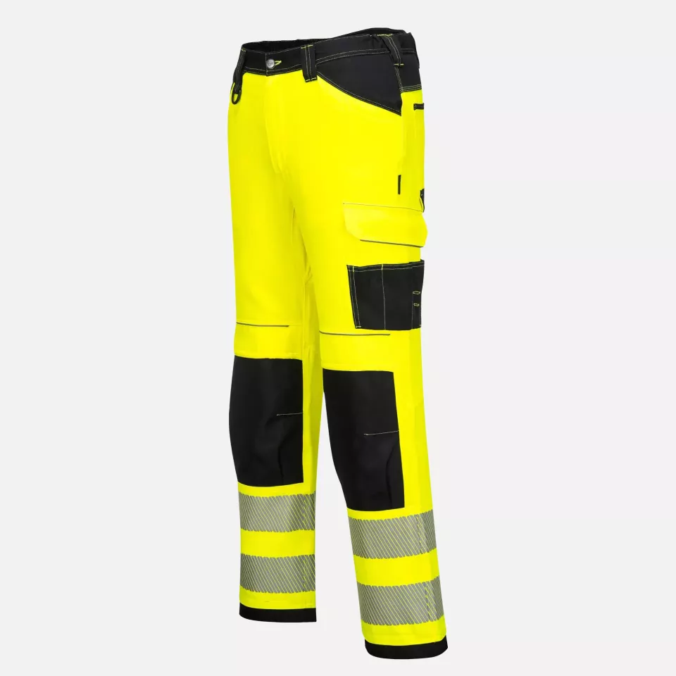 Portwest PW340YBR, PW3 Hi-Vis Work Trousers, Yellow/Black, image 1, gallery thumbnail