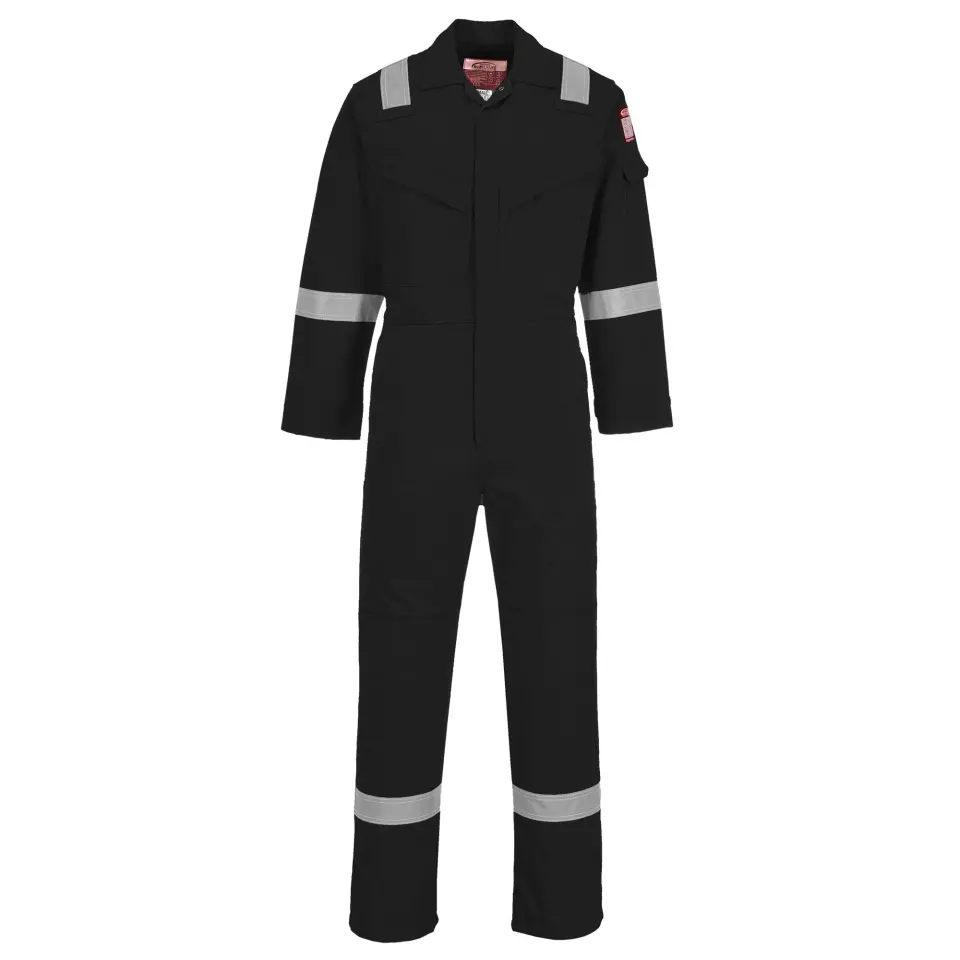 Portwest FR21BKR, Bizflame Work FR superleichter antistatischer Overall, Schwarz