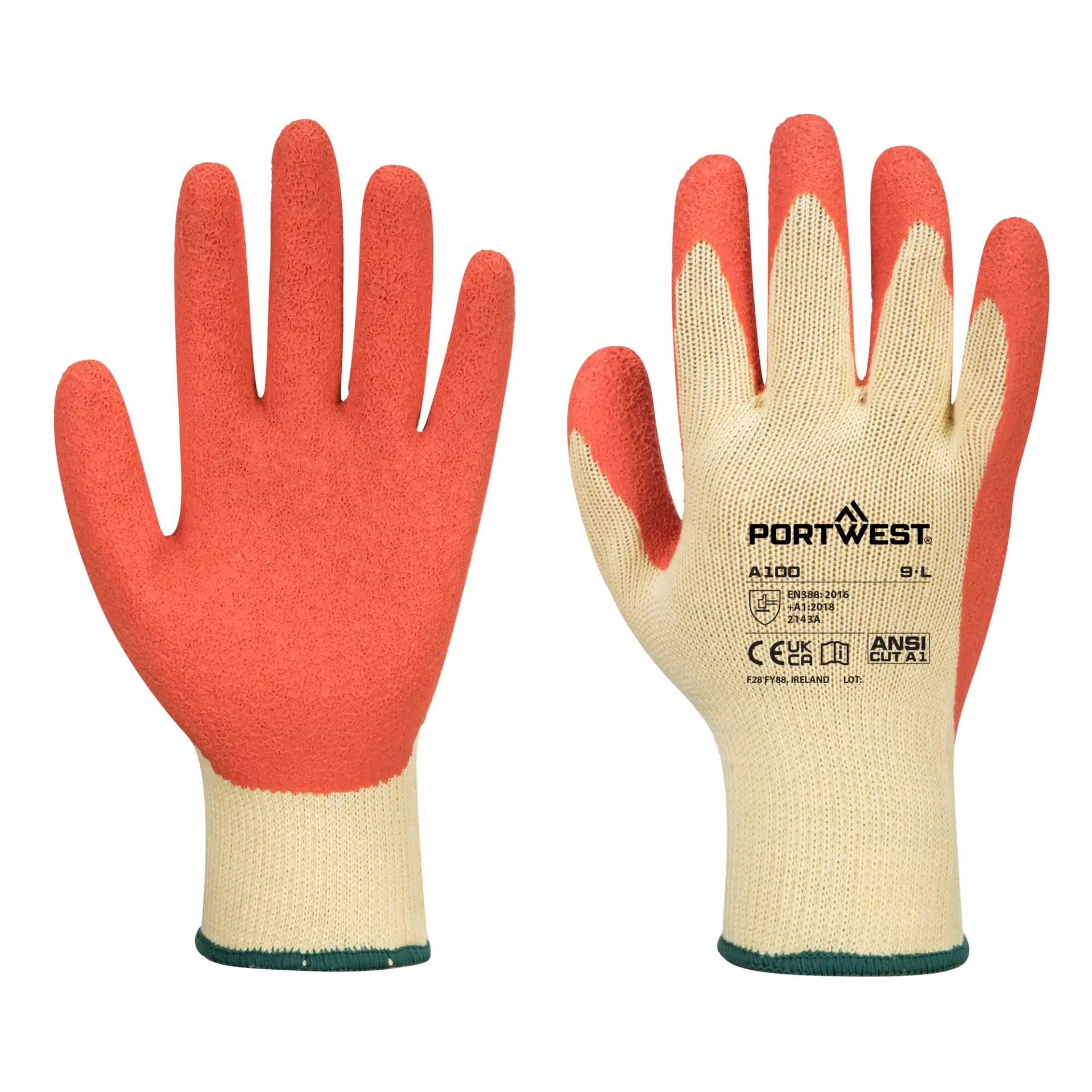 Portwest A100ORR, Grip Glove - Latex, Orange, image 3