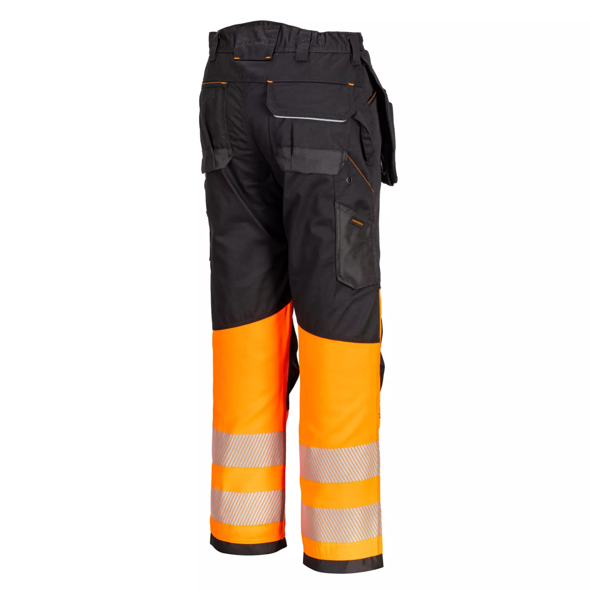 Portwest PW307OBR, PW3 Hi-Vis Class 1 Holster Pocket Trousers, Orange/Black, image 3