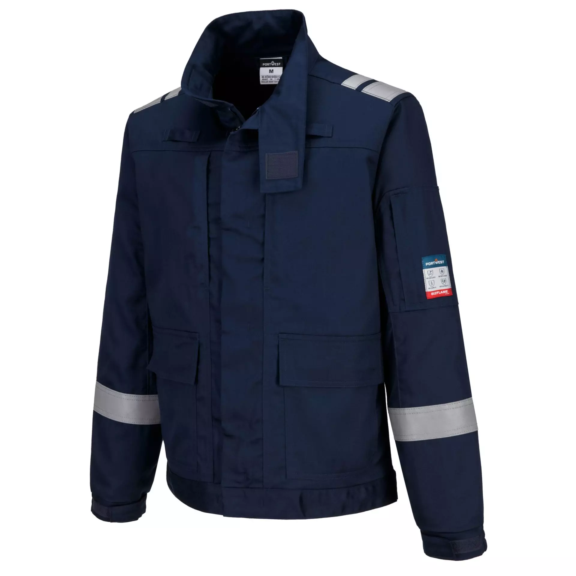 Portwest FR601NAR, Bizflame Work Lightweight Stretch Panelled FR Jacket, Navy, image 4