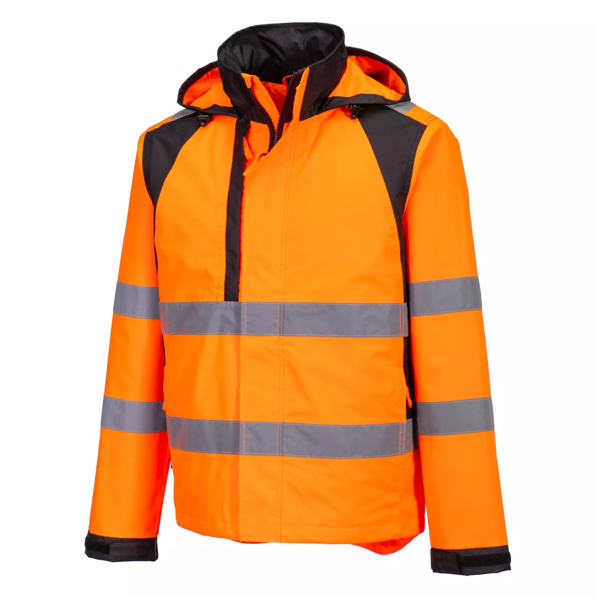 Portwest CD860OBR, WX2 Eco Hi-Vis Rain Jacket, Orange/Black, image 4