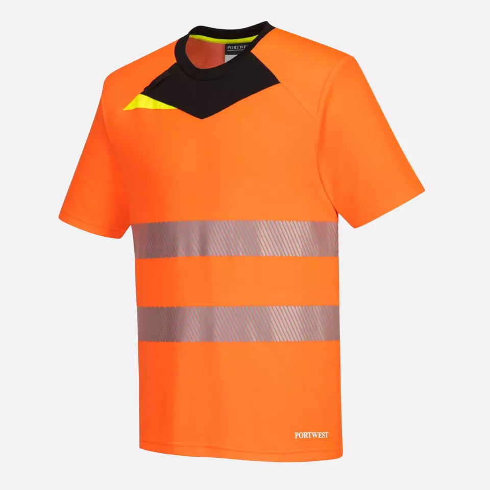 Portwest DX413OBR, DX4 Hi-Vis T-Shirt Kurzarm, Orange/Schwarz, image 3, gallery thumbnail