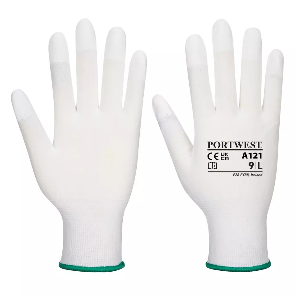 Portwest A121WHR, PU Fingertip Glove, White, image 1, gallery thumbnail