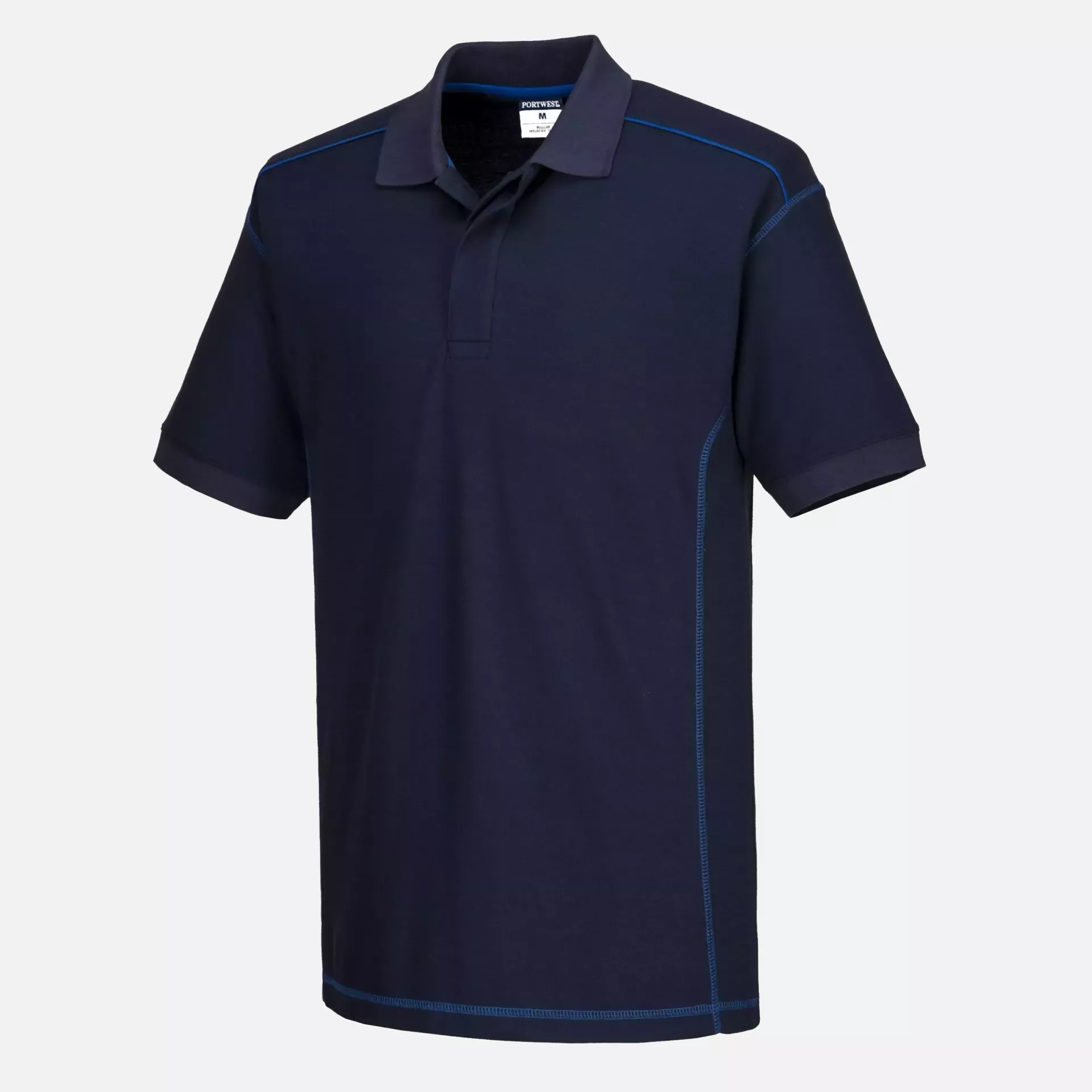 Portwest B218NRR, Essential Two Tone Polo Shirt, Navy/Royal, image 2