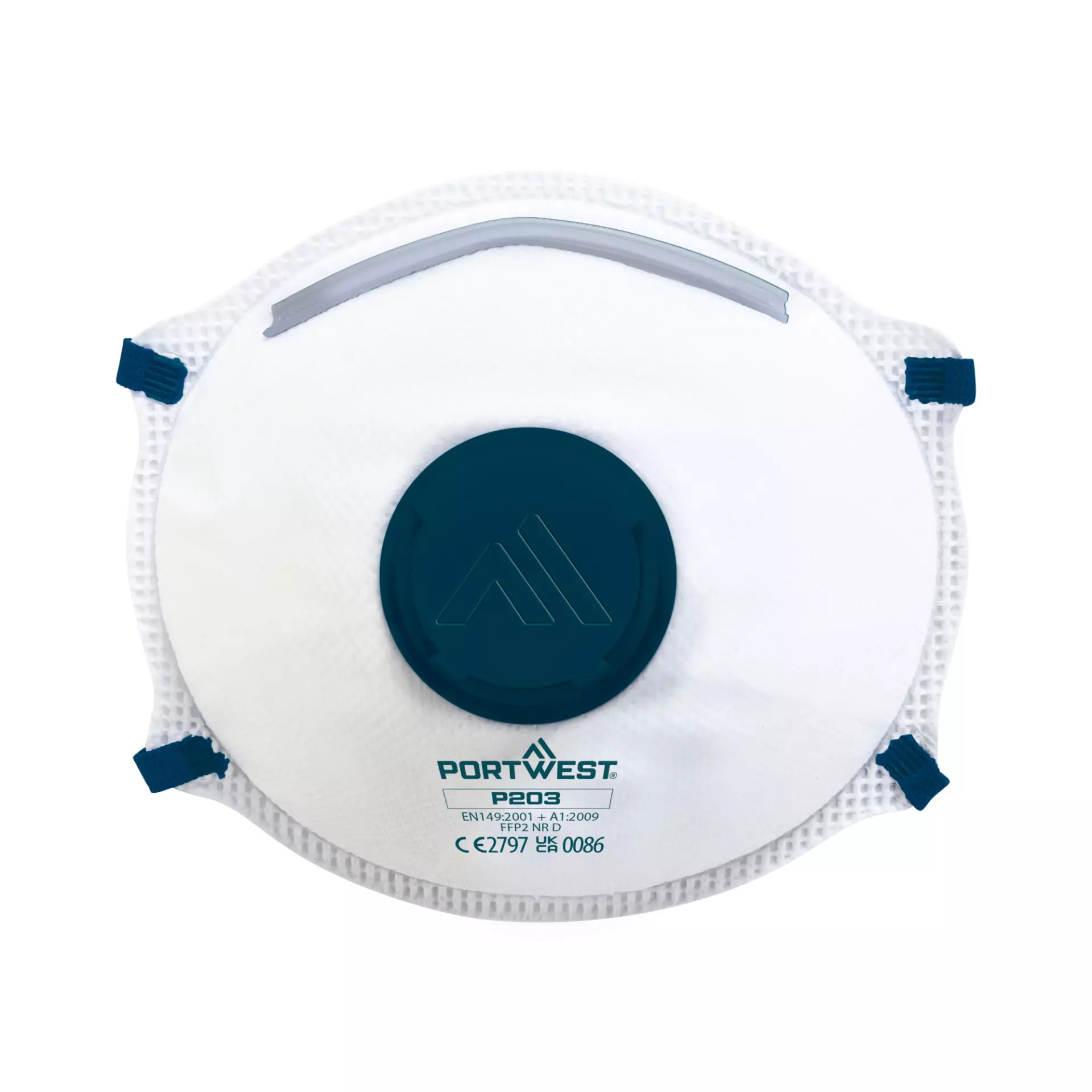 Portwest P203WHR, FFP2 Valved Dolomite Respirator, White, image 1