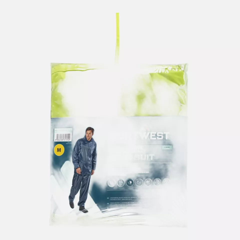 Portwest L440YER, Essentials Rainsuit (2 Piece Suit), Yellow, image 1, gallery thumbnail