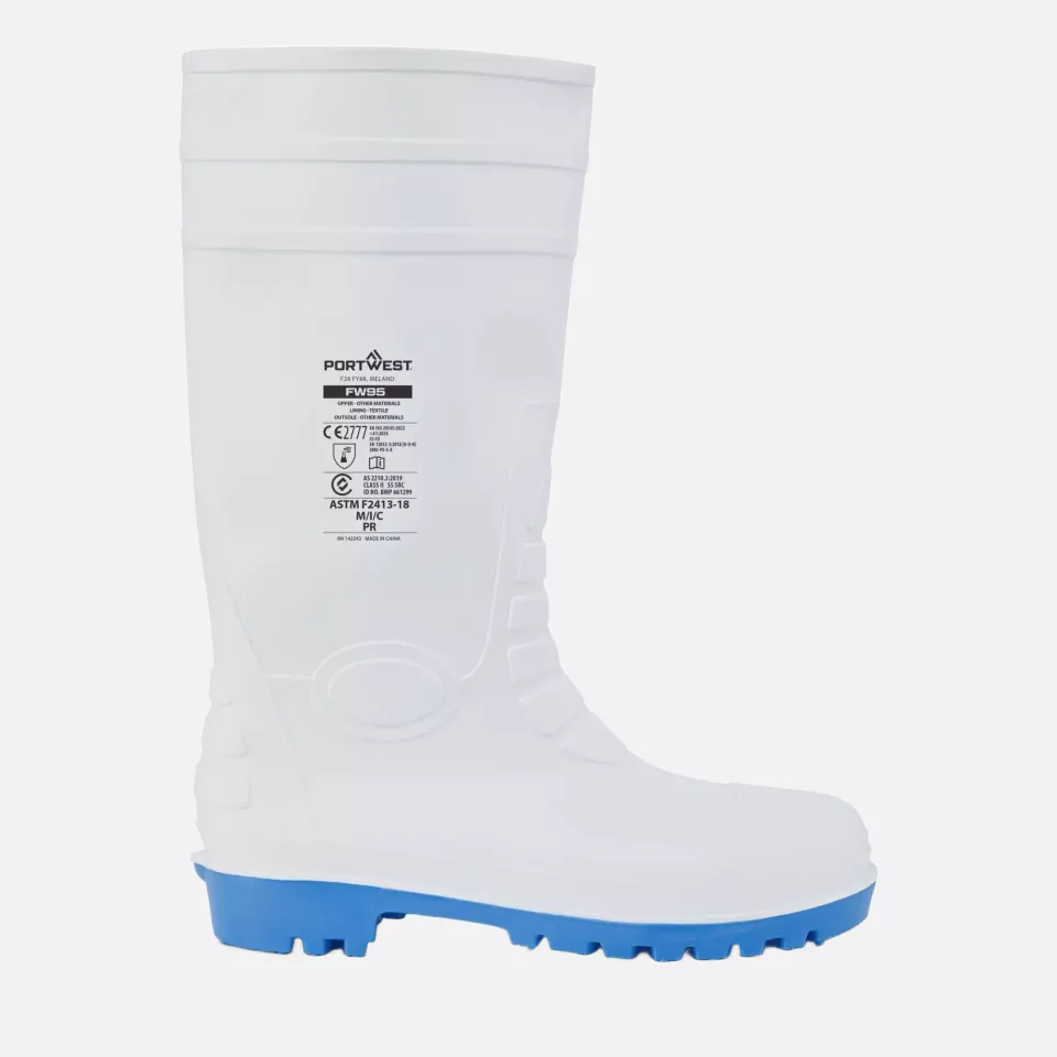 Portwest FW95WHR, Wellington Steel PVC S5 FO, White, image 1, gallery thumbnail