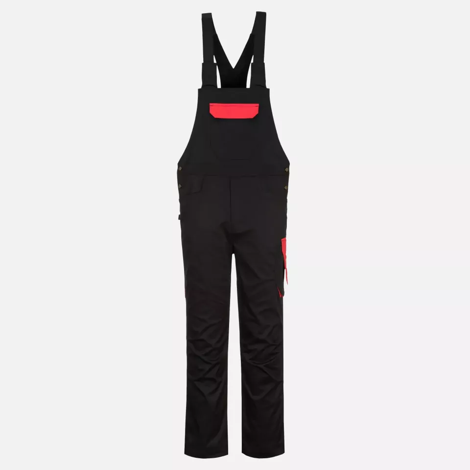 Portwest PW243BDR, PW2 Latzhose, Schwarz/Rot, image 1, gallery thumbnail