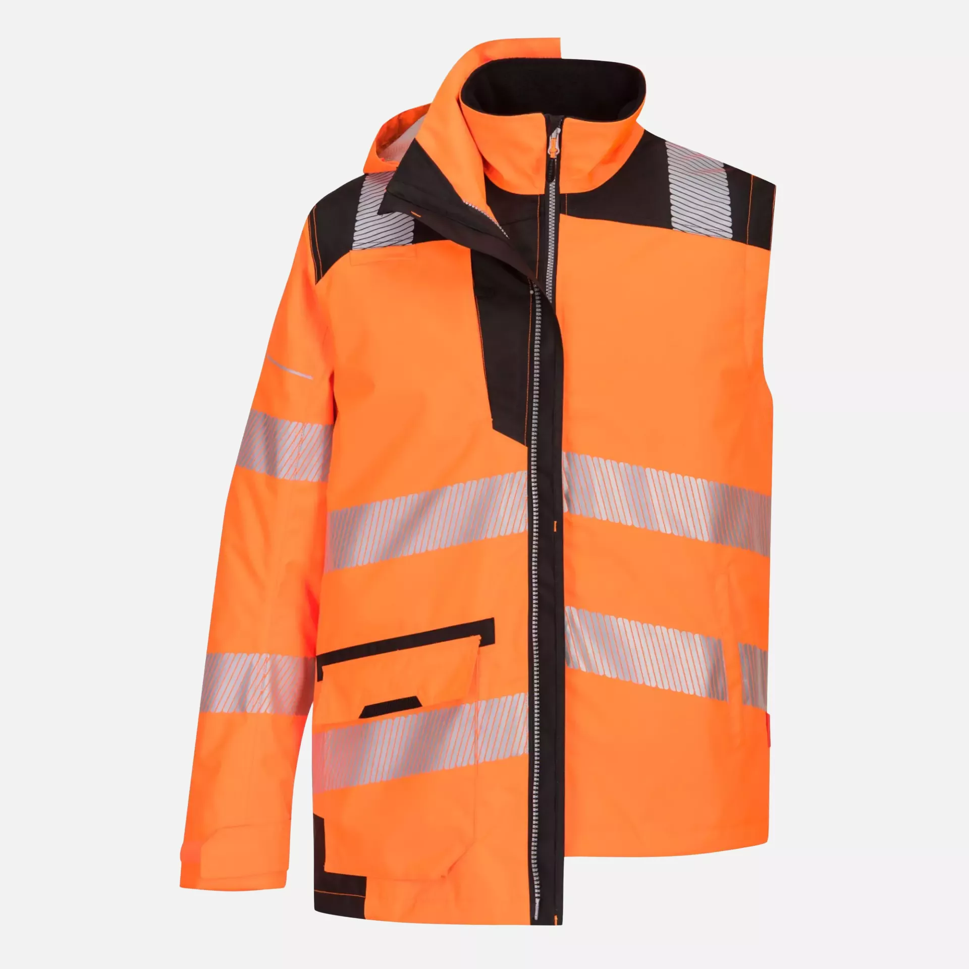 Portwest PW367OBR, PW3 Hi-Vis Breathable 5-in-1 Jacket, Orange/Black, image 7
