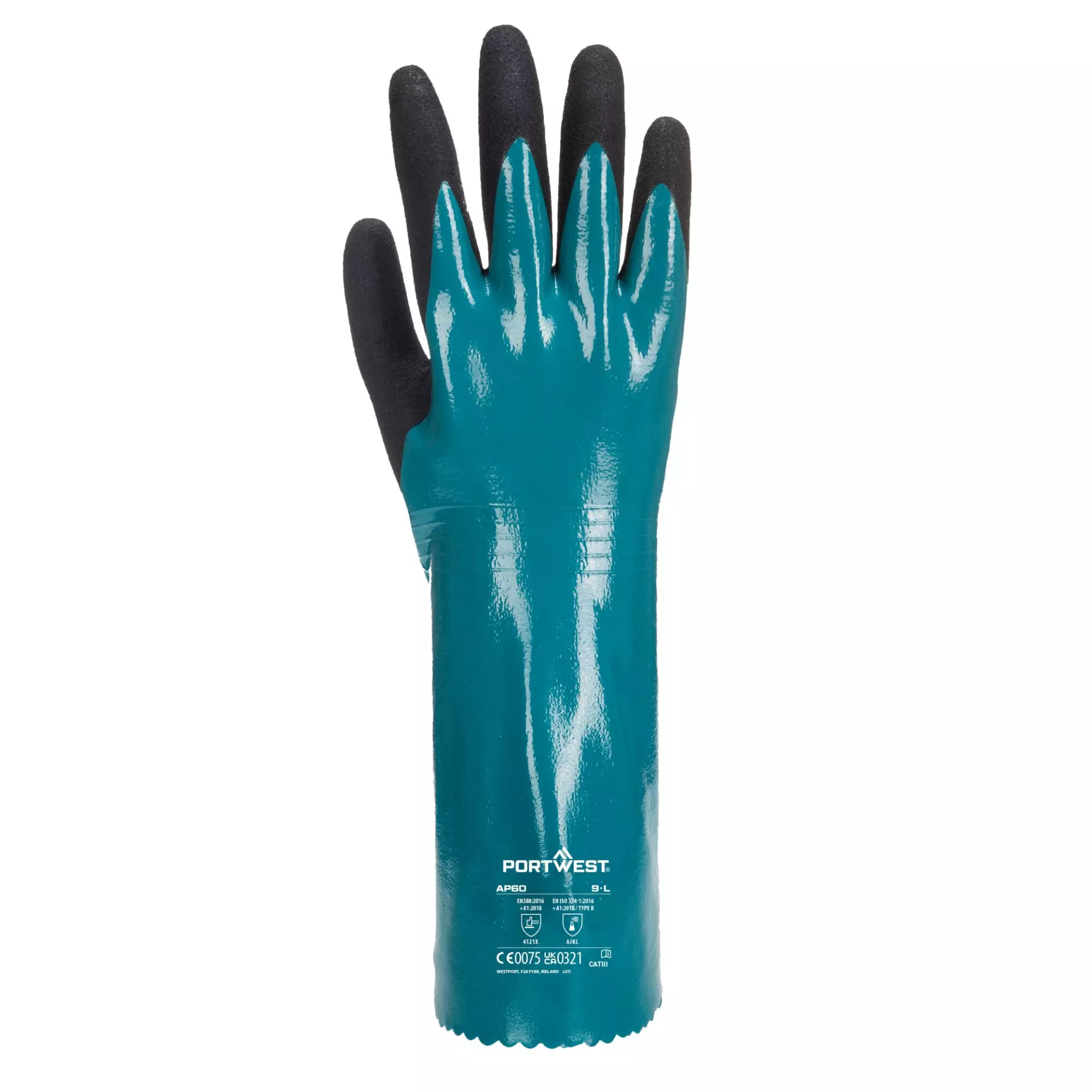 Portwest AP60B8R, Sandy Grip Lite Gauntlet, Blue/Black, image 1