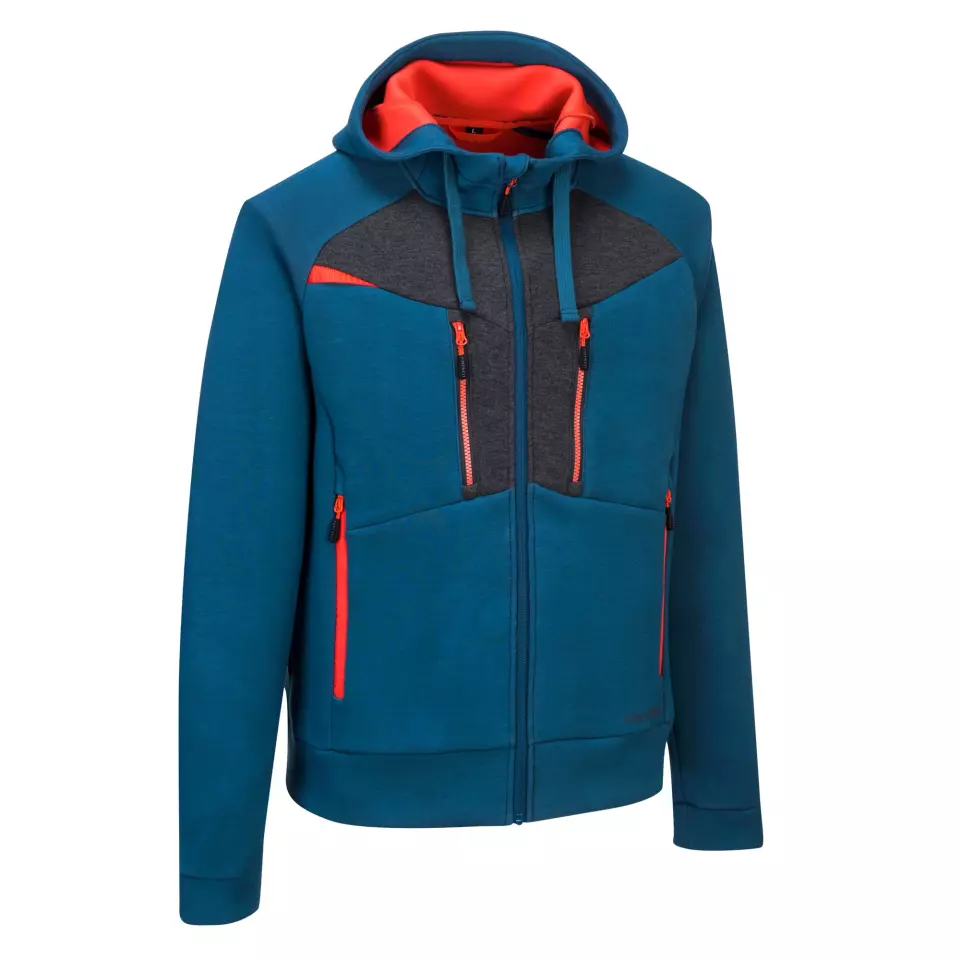 Portwest DX472MBR, DX4 Zipped Hoodie, Metro Blue, image 4, gallery thumbnail