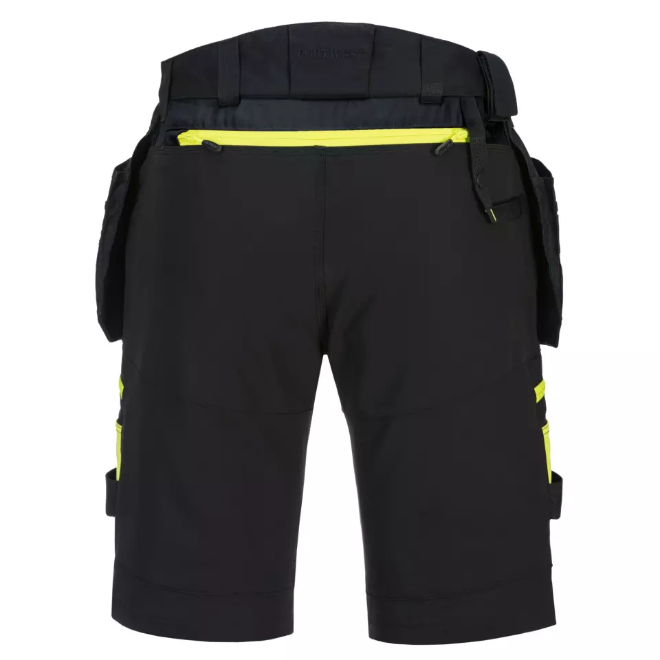 Portwest DX444BKR, DX4 Detachable Holster Pocket Shorts, Black, image 2, gallery thumbnail