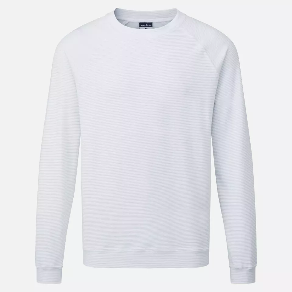 Portwest AS24WHR, Antistatisches ESD-Sweatshirt, Weiß, image 1, gallery thumbnail
