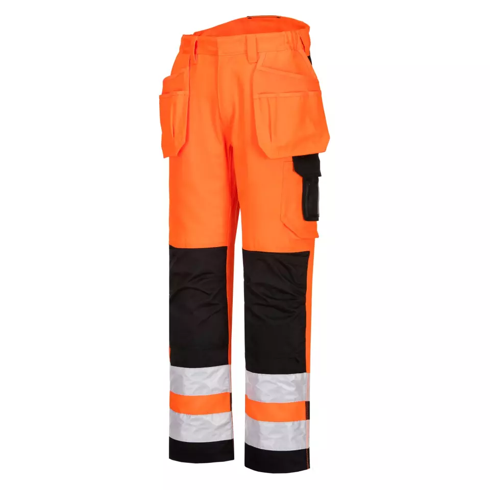 Portwest PW242OBR, PW2 Hi-Vis Holster Pocket Trousers, Orange/Black, image 8, gallery thumbnail