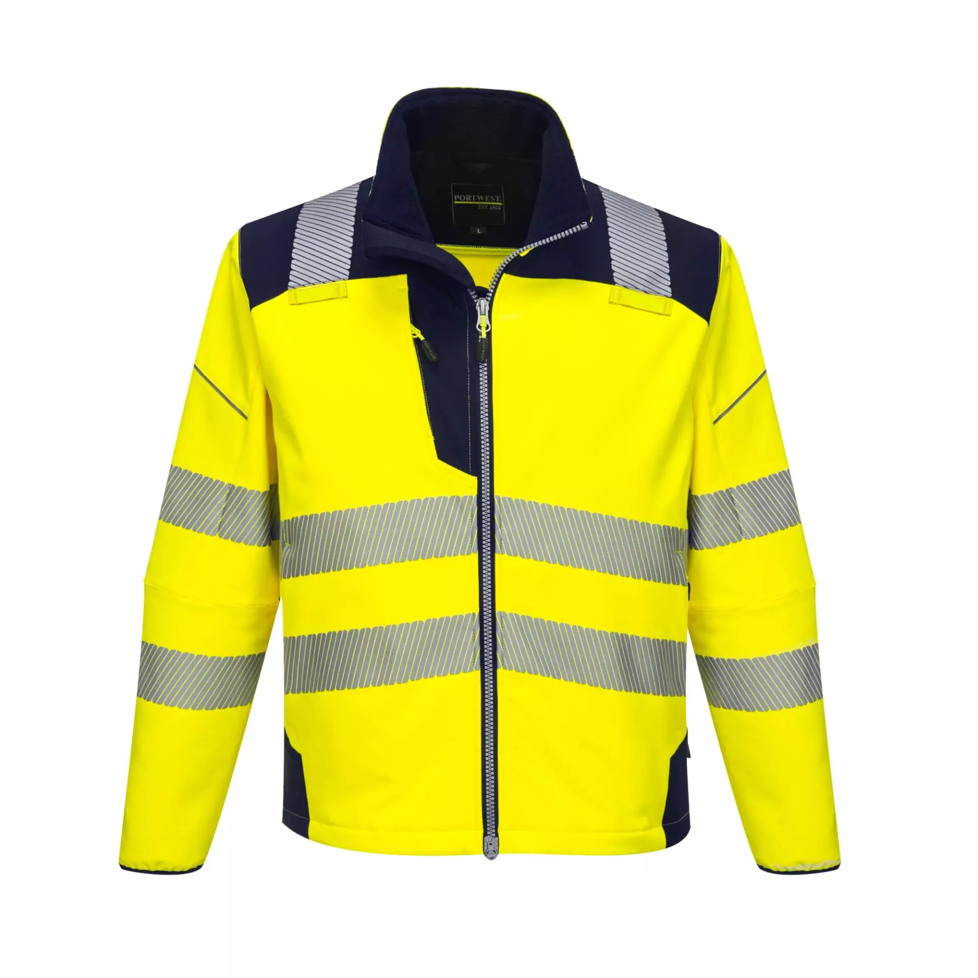 Portwest T402YNR, PW3 Hi-Vis Softshell (3L), Yellow/Navy, image 1