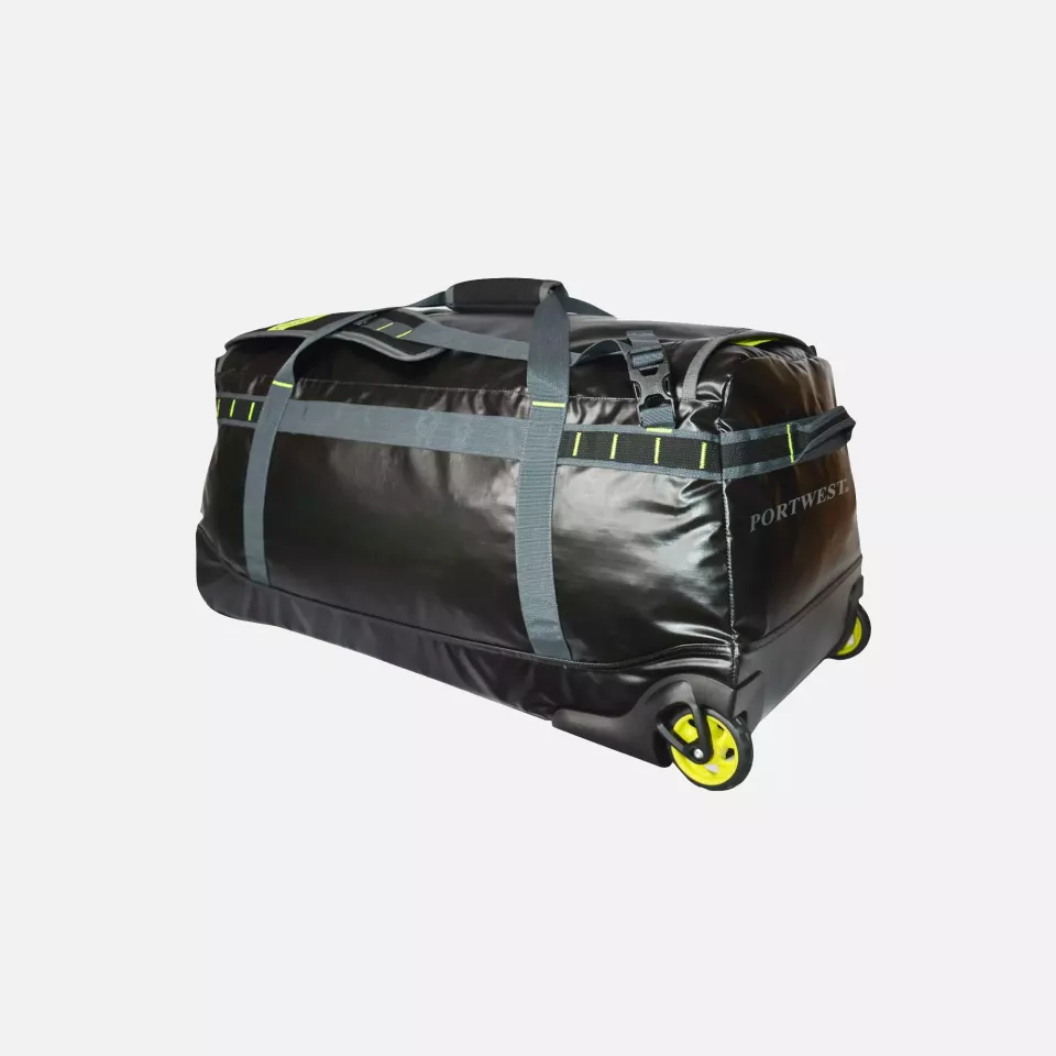Portwest B951BKR, PW3 100L Water-resistant Duffle Trolley Bag, Black, image 2, gallery thumbnail