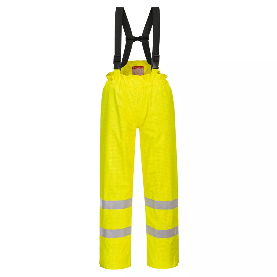 Portwest S781YER, Bizflame Rain Lined Hi-Vis Antistatic FR Trousers, Yellow, image 1, gallery thumbnail