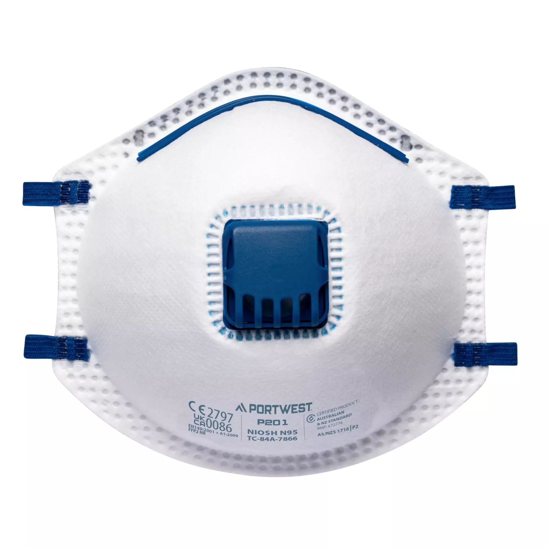 Portwest P201WHR, FFP2 Valved Respirator, White, image 1