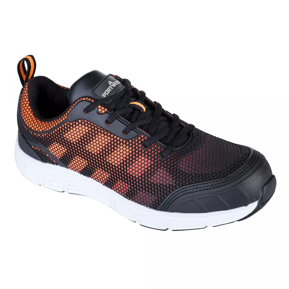 Portwest FT15BKO, Steel Textile Trainer S1P FO SR, Black/Orange