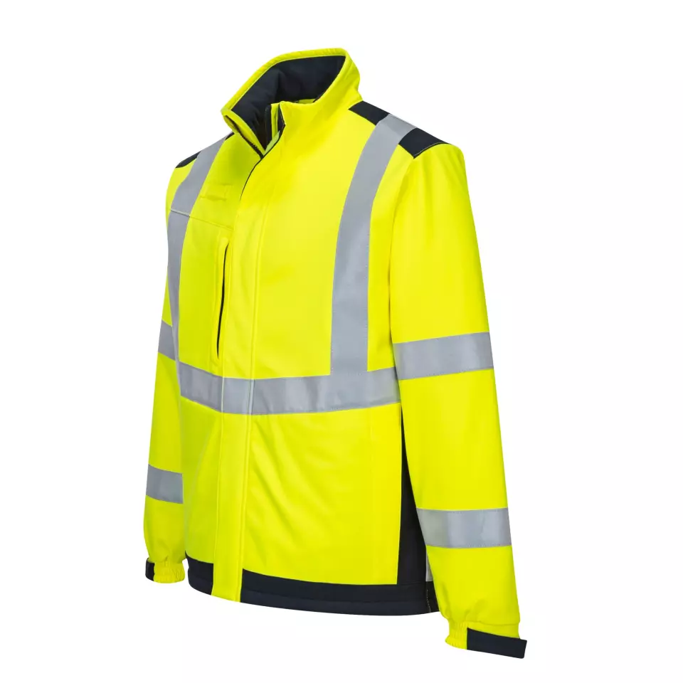 Portwest MV72YNR, Modaflame Multi Norm Arc Softshell Jacket, Yellow/Navy, image 4, gallery thumbnail