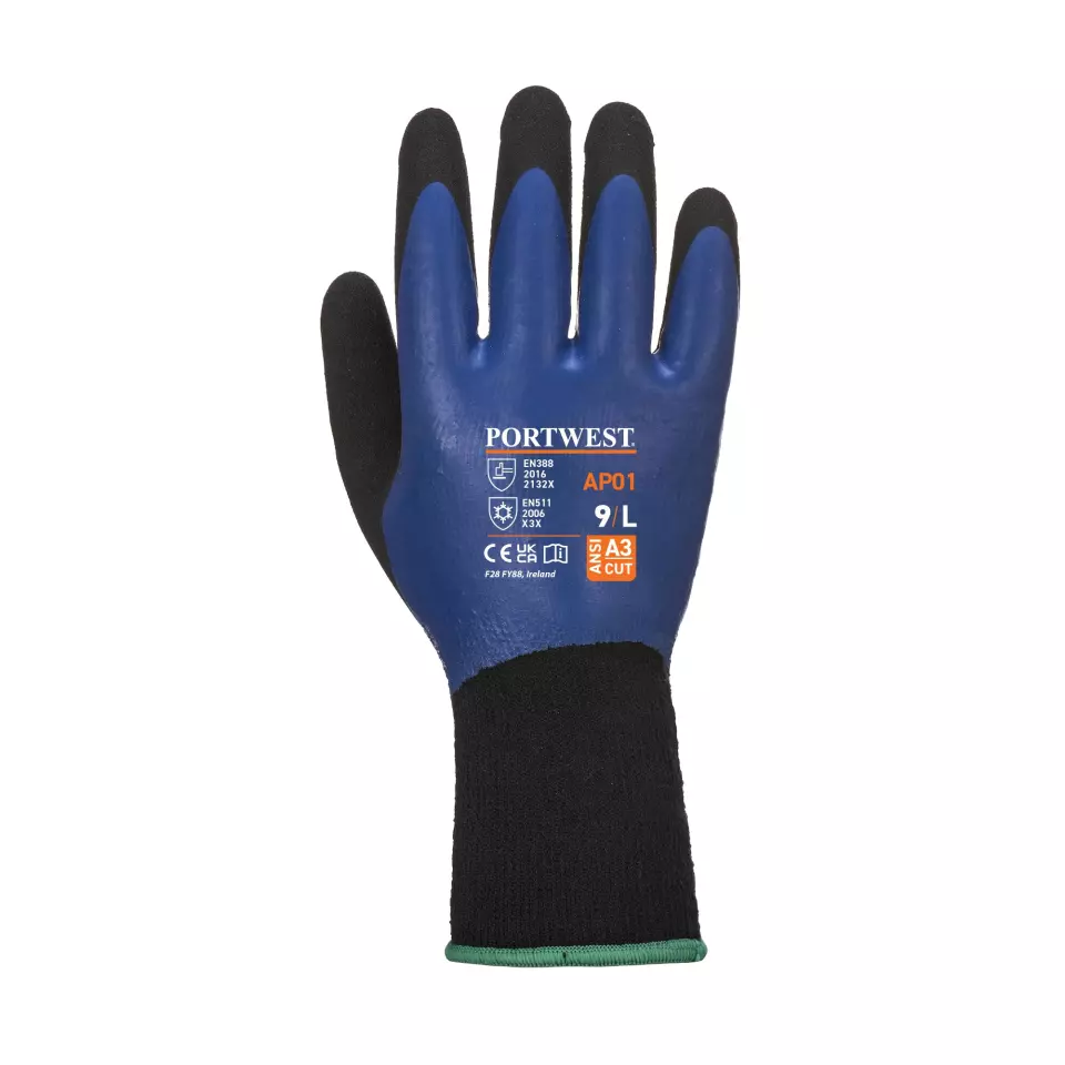 Portwest AP01B8R, Thermo Pro Glove, Blue/Black, image 2, gallery thumbnail