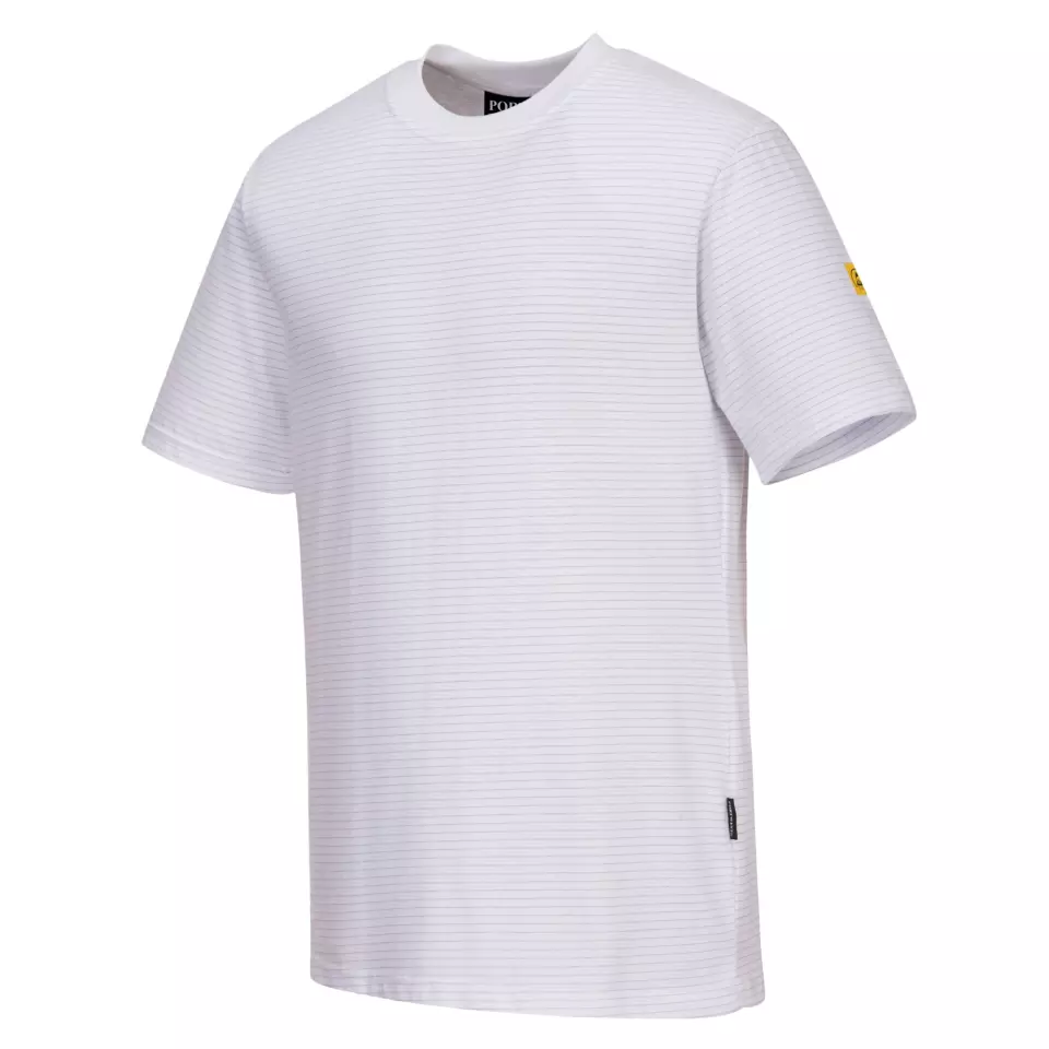 Portwest AS20WHR, Anti-Static ESD T-Shirt S/S, White, image 3, gallery thumbnail
