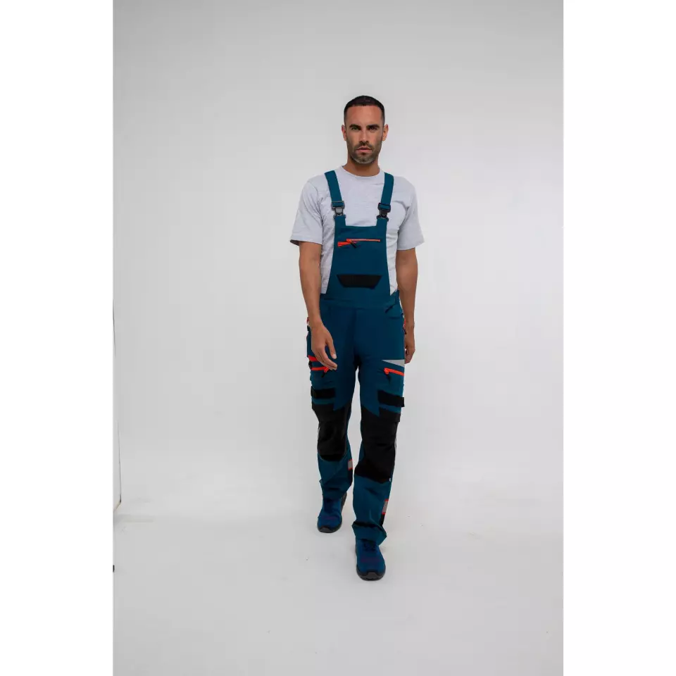 Portwest DX441MBR, DX4 Work Bib and Brace, Metro Blue, image 8, gallery thumbnail