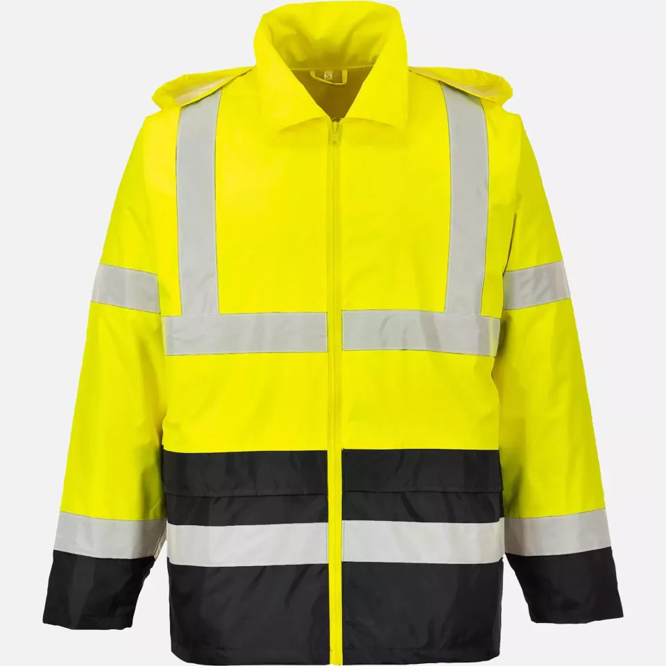 Portwest H443YBR, Hi-Vis Contrast Classic Rain Jacket, Yellow/Black, image 5, gallery thumbnail