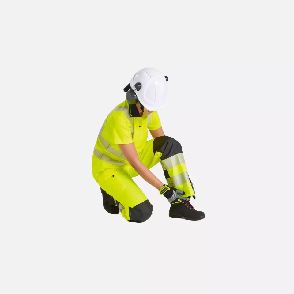 Portwest LW72YBR, Hi-Vis Women's Cotton Comfort Pro Polo Shirt S/S, Yellow/Black, image 3, gallery thumbnail
