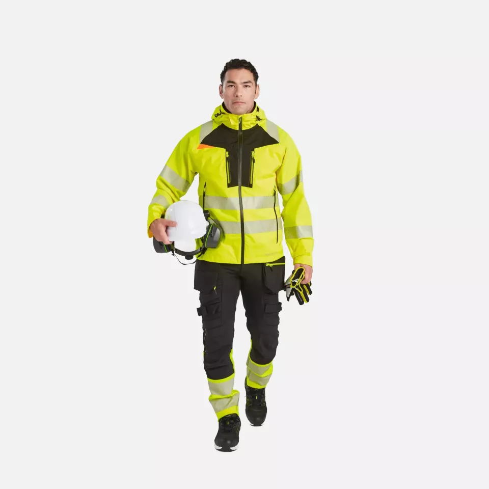 Portwest DX462YER, DX4 Hi-Vis Rain Jacket, Yellow, image 7, gallery thumbnail