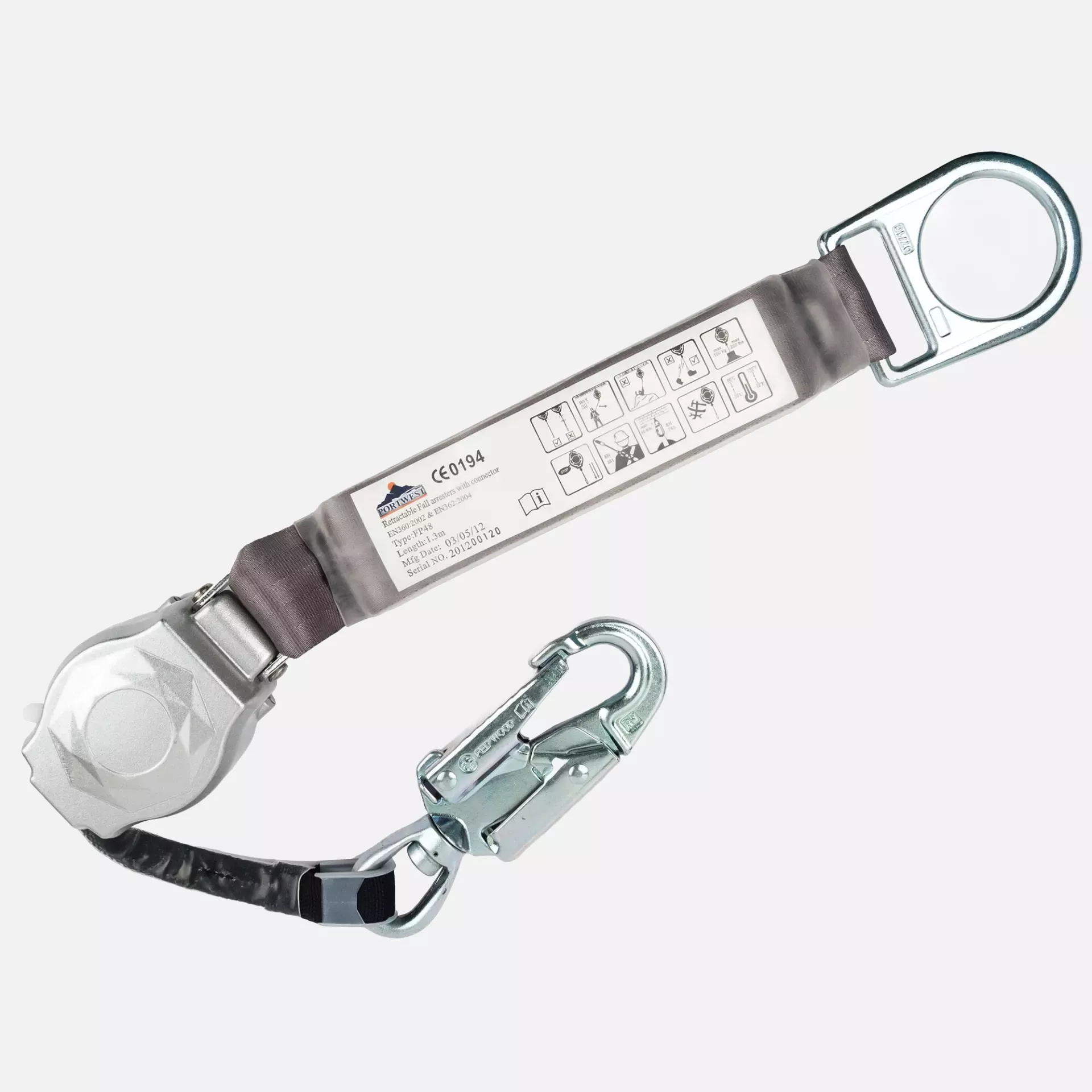 Portwest FP48BKR, Höhensicherungsgerät 1,35 m, Schwarz, image 2